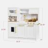 imageBest Choice Products Pretend Play Kitchen for Kids Interactive Wooden Toddler Playset with Espresso Machine Toy Storage 17 Accessories  WhiteWhite
