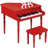 imageBest Choice Products Kids Classic Wooden 30Key Mini Grand Piano Musical Instrument Toy w Piano Lid Bench Foldable Music Rack Song Book Note Stickers Enamel Finish  BlackRed