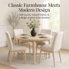 imageBest Choice Products 47In Round Solid Wood Dining Table Modern Farmhouse Dinner Table for 4 Space Saving Dinette for Home Apartment Dining Room Or Kitchen Easy Assembly  WalnutNatural