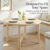 imageBest Choice Products 47In Round Solid Wood Dining Table Modern Farmhouse Dinner Table for 4 Space Saving Dinette for Home Apartment Dining Room Or Kitchen Easy Assembly  WalnutNatural