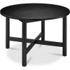 imageBest Choice Products 47In Round Solid Wood Dining Table Modern Farmhouse Dinner Table for 4 Space Saving Dinette for Home Apartment Dining Room Or Kitchen Easy Assembly  WalnutBlack