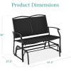 imageBest Choice Products 2Person Outdoor Patio Swing Glider Steel Bench Loveseat Rocker for Deck Porch wTextilene Fabric Steel Frame  BrownBlack