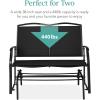 imageBest Choice Products 2Person Outdoor Patio Swing Glider Steel Bench Loveseat Rocker for Deck Porch wTextilene Fabric Steel Frame  BrownBlack
