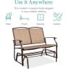 imageBest Choice Products 2Person Outdoor Patio Swing Glider Steel Bench Loveseat Rocker for Deck Porch wTextilene Fabric Steel Frame  BrownBrown