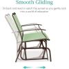 imageBest Choice Products 2Person Outdoor Patio Swing Glider Steel Bench Loveseat Rocker for Deck Porch wTextilene Fabric Steel Frame  BrownSage GreenBrown