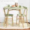imageBest Choice Products 3Piece Oval Dining Table Set Modern Small Kitchen Dinette w 2 Chairs Metal Frame Curved Backrests  Sage GreenGoldPink  Gold