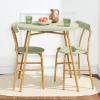 imageBest Choice Products 3Piece Oval Dining Table Set Modern Small Kitchen Dinette w 2 Chairs Metal Frame Curved Backrests  Sage GreenGoldSage Green  Gold