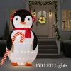 imageBest Choice Products 5ft Lighted PopUp Penguin Large Yard Outdoor Christmas Holiday Decoration w 200 LED Lights Candy Cane Scarf  Red and White