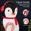 imageBest Choice Products 5ft Lighted PopUp Penguin Large Yard Outdoor Christmas Holiday Decoration w 200 LED Lights Candy Cane Scarf  Red and White