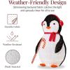 imageBest Choice Products 5ft Lighted PopUp Penguin Large Yard Outdoor Christmas Holiday Decoration w 200 LED Lights Candy Cane Scarf  Red and White