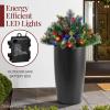 imageBest Choice Products Large PreLit Christmas Urn Filler Outdoor ampamp Indoor use with Pinecones and Red Berries White ampamp Multi LED Lights 26 Diameter