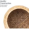 imageBest Choice Products Scalloped Multipurpose Hyacinth Storage Basket Plant Dcor Handwoven Organizer Tote for Bedroom Living Room Nursey wLid  Natural with White TrimScallop  NaturalWhite