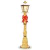 imageBest Choice Products Large Outdoor Christmas Lamppost Decoration 6ft Tall with Lighted Bow 100 LED Lights Holiday Porch Lamp Post Decor Gold