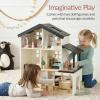 imageBest Choice Products Pretend Play Wooden Doll House with 40 Interactive Accessories 3Story Modern Toy Dollhouse Playset with 6 Rooms for Kids