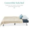 imageBest Choice Products Faux Leather Upholstered Modern Convertible Futon Adjustable Folding Sofa Bed Guest Bed wRemovable Armrests  WhiteBlue