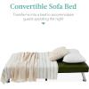 imageBest Choice Products Faux Leather Upholstered Modern Convertible Futon Adjustable Folding Sofa Bed Guest Bed wRemovable Armrests  WhiteDark Green