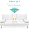 imageBest Choice Products Faux Leather Upholstered Modern Convertible Futon Adjustable Folding Sofa Bed Guest Bed wRemovable Armrests  WhiteWhite