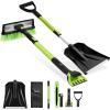 imageBest Choice Products 4 in 1 Snow Brush with Shovel Squeegee ampamp Ice Scraper Up to 39quot Extendable Foam Grip 270 Pivoting Snow Brush for Car Truck SUV Storage Bag Included  LimeLime With Shovel