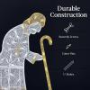 imageBest Choice Products 45ft Lighted 2D Outdoor Nativity Scene Christmas Arch Holy Family Yard Decoration w 115 LED Lights Stakes Zip TiesGold