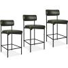 imageBest Choice Products Set of 2 Armless Counter Height Bar Stools Modern PU Faux Leather Stools for Kitchen Island Home Dining  Mocha BrownMoss Green