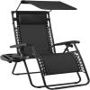 image:imageBest Choice Products 30 Wide Folding Zero Gravity Outdoor Recliner Patio Lounge Chair wAdjustable Canopy Shade Headrest Side Accessory Tray  MarineBlack