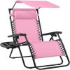 image:imageBest Choice Products 30 Wide Folding Zero Gravity Outdoor Recliner Patio Lounge Chair wAdjustable Canopy Shade Headrest Side Accessory Tray  MarineCarnation