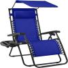 image:imageBest Choice Products 30 Wide Folding Zero Gravity Outdoor Recliner Patio Lounge Chair wAdjustable Canopy Shade Headrest Side Accessory Tray  MarineCobalt Blue