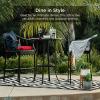 image:imageBest Choice Products 3Piece Patio Bar Table Set Outdoor Wicker Bar Height Bistro Furniture for Backyard Poolside Balcony wBarstools Cushions Steel Frame  BrownRedBrownRed