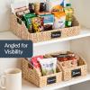 image:imageBest Choice Products Natural Hyacinth Angled Pantry Storage Baskets Large Woven Wicker Storage Bins wHandles Storage Container Baskets for Shelves Chalkboard Label amp Marker Set of 3  ChestnutNatural