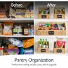 image:imageBest Choice Products Natural Hyacinth Angled Pantry Storage Baskets Large Woven Wicker Storage Bins wHandles Storage Container Baskets for Shelves Chalkboard Label amp Marker Set of 3  ChestnutNatural