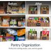 image:imageBest Choice Products Natural Hyacinth Angled Pantry Storage Baskets Large Woven Wicker Storage Bins wHandles Storage Container Baskets for Shelves Chalkboard Label amp Marker Set of 3  ChestnutChestnut