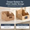 image:imageBest Choice Products Natural Hyacinth Angled Pantry Storage Baskets Large Woven Wicker Storage Bins wHandles Storage Container Baskets for Shelves Chalkboard Label amp Marker Set of 3  ChestnutNatural