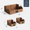 image:imageBest Choice Products Natural Hyacinth Angled Pantry Storage Baskets Large Woven Wicker Storage Bins wHandles Storage Container Baskets for Shelves Chalkboard Label amp Marker Set of 3  ChestnutChestnut