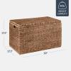 image:imageBest Choice Products 30 Storage Trunk wLid amp Handles Wicker Storage Toy Chest Rattan Storage Bench Wedding Trunk Assembled for Living Room Bedroom amp Kids Room  NaturalChestnut