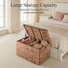 image:imageBest Choice Products 30 Storage Trunk wLid amp Handles Wicker Storage Toy Chest Rattan Storage Bench Wedding Trunk Assembled for Living Room Bedroom amp Kids Room  NaturalChestnut
