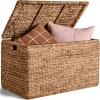 image:imageBest Choice Products 30 Storage Trunk wLid amp Handles Wicker Storage Toy Chest Rattan Storage Bench Wedding Trunk Assembled for Living Room Bedroom amp Kids Room  NaturalChestnut