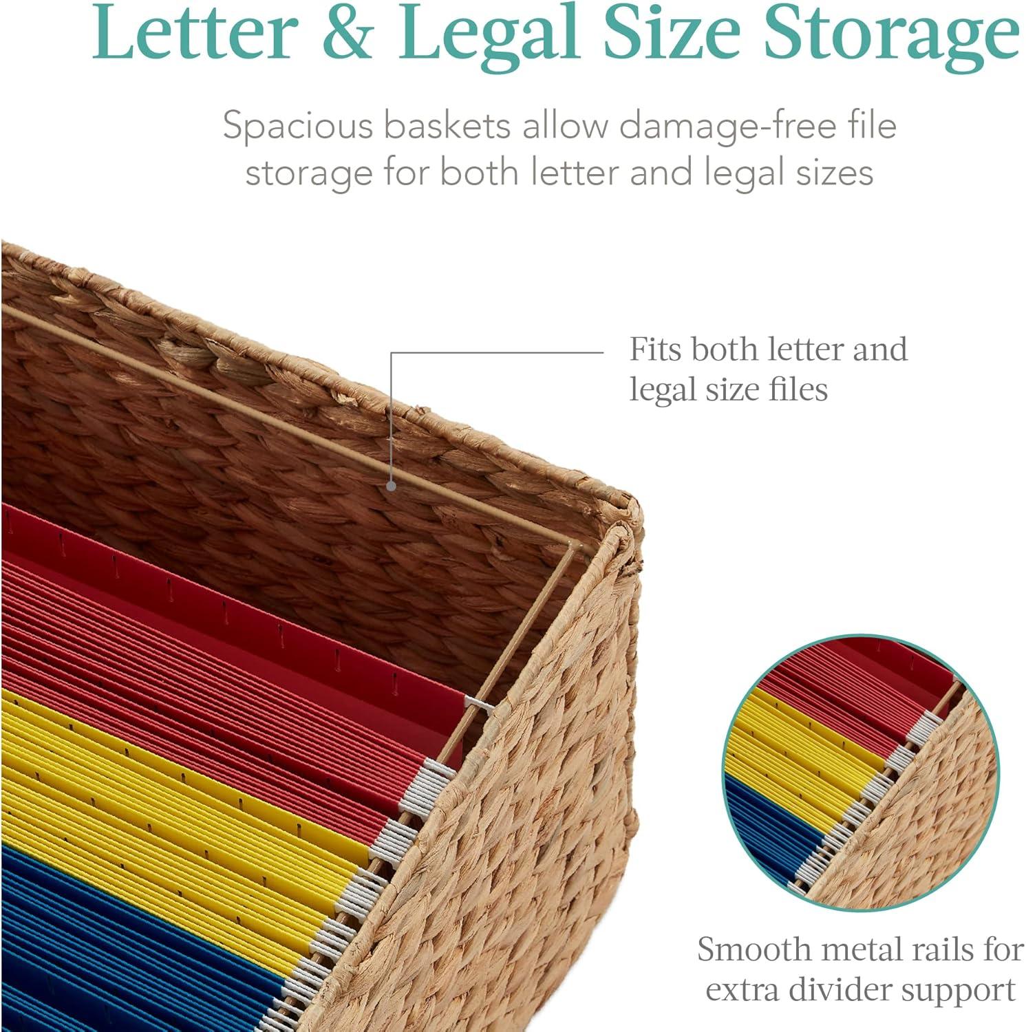 image:imageBest Choice Products Vertical Rolling File Cabinet Multipurpose Portable Water Hyacinth Basket Organizer for Home Office Workspace wRubberwood Frame Metal Sliders Locking Caster Wheels  NaturalNatural
