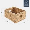 image:imageBest Choice Products 16x12 Scalloped Shelf Baskets Woven Storage Bins Pantry Organizer for Kitchen Living Room Bathroom Bedroom amp Laundry 2 Pack  Natural with White Trim