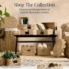 image:imageBest Choice Products 16x12 Scalloped Shelf Baskets Woven Storage Bins Pantry Organizer for Kitchen Living Room Bathroom Bedroom amp Laundry 2 Pack  Natural with White Trim