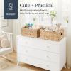 image:imageBest Choice Products 16x12 Scalloped Shelf Baskets Woven Storage Bins Pantry Organizer for Kitchen Living Room Bathroom Bedroom amp Laundry 2 Pack  Natural with White Trim