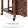 image:imageBest Choice Products Vertical Rolling File Cabinet Multipurpose Portable Water Hyacinth Basket Organizer for Home Office Workspace wRubberwood Frame Metal Sliders Locking Caster Wheels  NaturalMocha