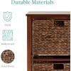 image:imageBest Choice Products Vertical Rolling File Cabinet Multipurpose Portable Water Hyacinth Basket Organizer for Home Office Workspace wRubberwood Frame Metal Sliders Locking Caster Wheels  NaturalMocha
