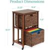 image:imageBest Choice Products Vertical Rolling File Cabinet Multipurpose Portable Water Hyacinth Basket Organizer for Home Office Workspace wRubberwood Frame Metal Sliders Locking Caster Wheels  NaturalMocha
