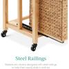 image:imageBest Choice Products Vertical Rolling File Cabinet Multipurpose Portable Water Hyacinth Basket Organizer for Home Office Workspace wRubberwood Frame Metal Sliders Locking Caster Wheels  NaturalNatural