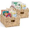 image:imageBest Choice Products 16x12 Scalloped Shelf Baskets Woven Storage Bins Pantry Organizer for Kitchen Living Room Bathroom Bedroom amp Laundry 2 Pack  Natural with White Trim