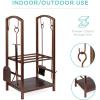 image:imageBest Choice Products 5Piece Indoor Outdoor Wrought Iron Firewood Log Storage Rack Holder Firepit Tools Set for Fireplace Fire Pit Stove wHook Broom Shovel Tongs  CopperCopper