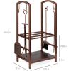 image:imageBest Choice Products 5Piece Indoor Outdoor Wrought Iron Firewood Log Storage Rack Holder Firepit Tools Set for Fireplace Fire Pit Stove wHook Broom Shovel Tongs  CopperCopper