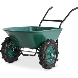 image:imageBest Choice Products Heavy Duty DualWheel Wheelbarrow Garden Cart  500 lb Capacity ExtraLarge Wheels Builtin Stand for Yard Garden amp Landscaping  GreenGreen