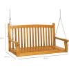 image:imageBest Choice Products 48in Wood Porch Swing Outdoor Patio Hanging Bench Chair Furniture for Deck Garden Yard wMounting Chains Curved Back Design 500lb Weight Capacity  BrownBrown