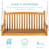 image:imageBest Choice Products 48in Wood Porch Swing Outdoor Patio Hanging Bench Chair Furniture for Deck Garden Yard wMounting Chains Curved Back Design 500lb Weight Capacity  BrownBrown